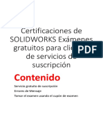 Certificaciones de SOLIDWORKS Ex Menes Gratuitos para Clientes de