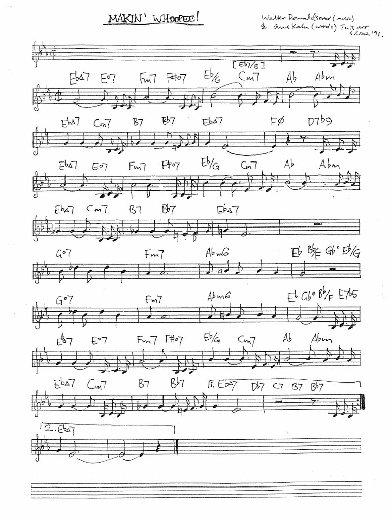 Makin' Whoopee - Key Eb Major Lead Sheet PDF | PDF