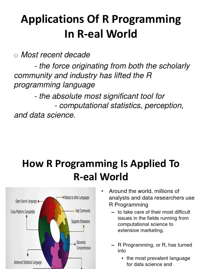 Applications of R Programming in R-Eal World: o Most Recent Decade ...
