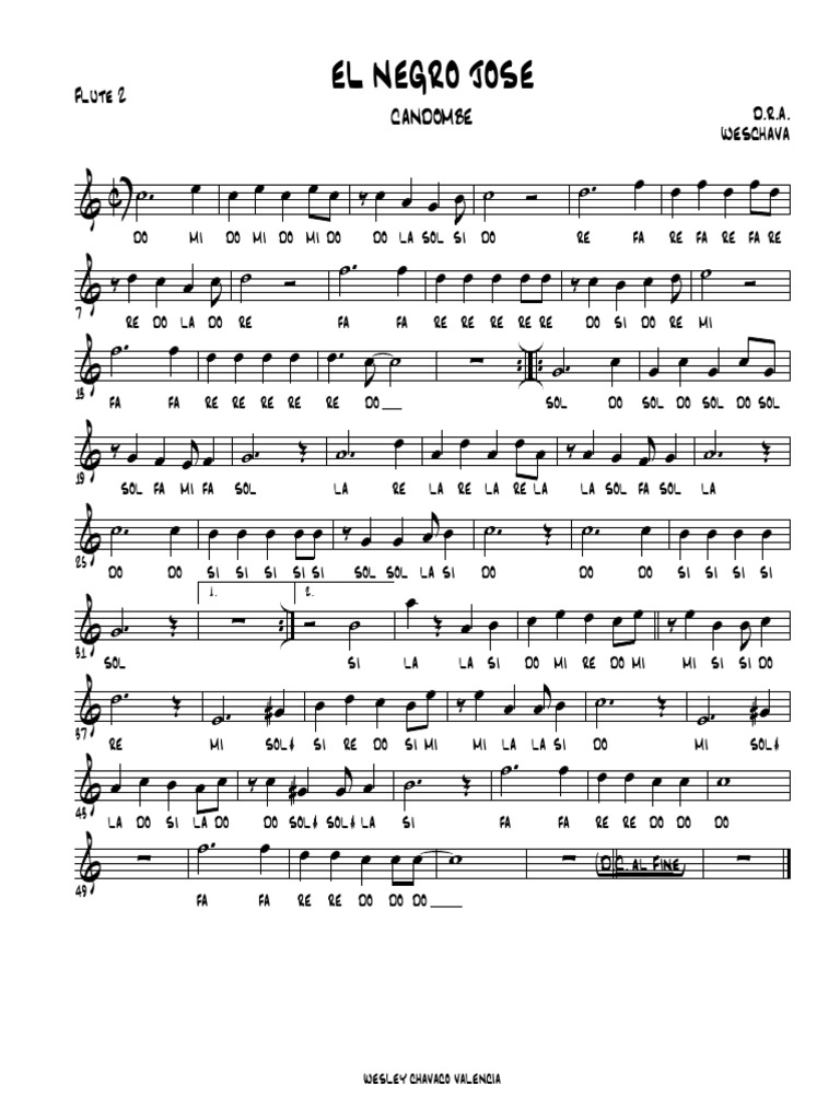 Candombe Sheet Music for Flute 2 | PDF