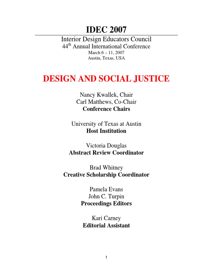 Idec 2007 | PDF | Sustainable Design | Design