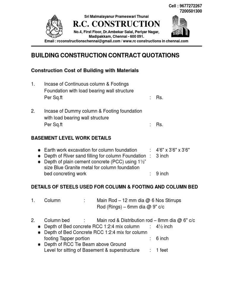 Building Quotation PDF | PDF | Basement | Paint
