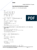 Maths Notes Xii Matrices Board Exam Imp Qa