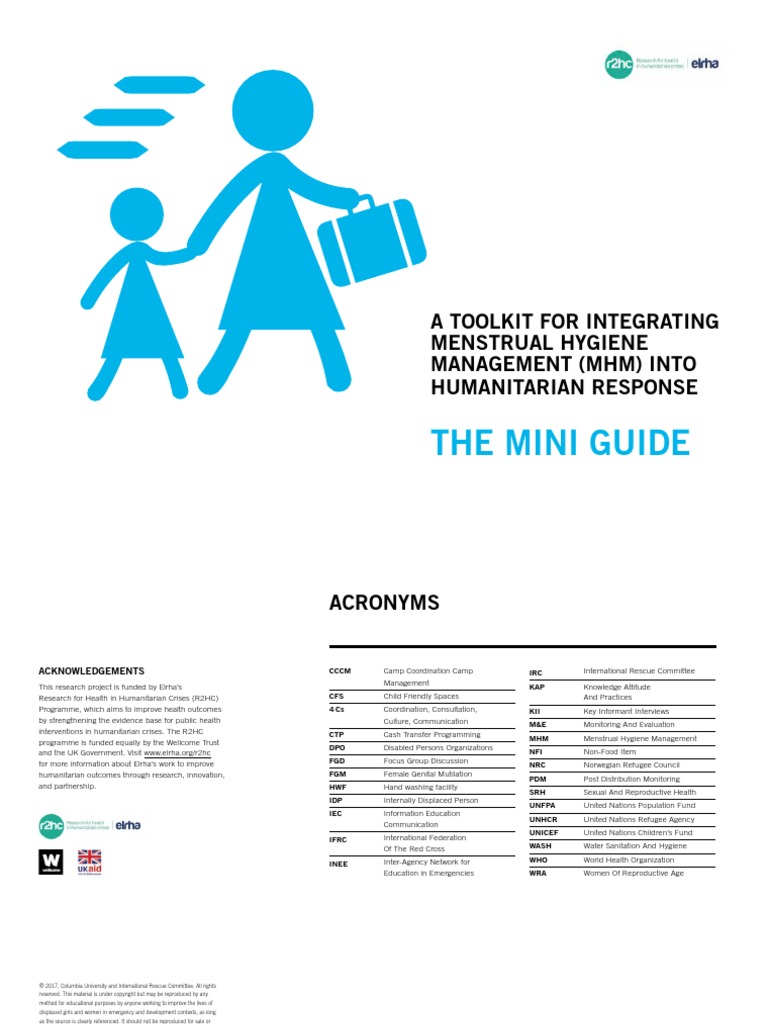 Mhm Emergencies Mini Toolkit Pdf Pdf Menstruation Wash