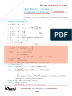 Lecture Notes - Number Theory (First Three Lectures)