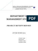 Department of Management Studies: Project Review Report