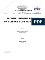 Accomplishment Report On Science Club