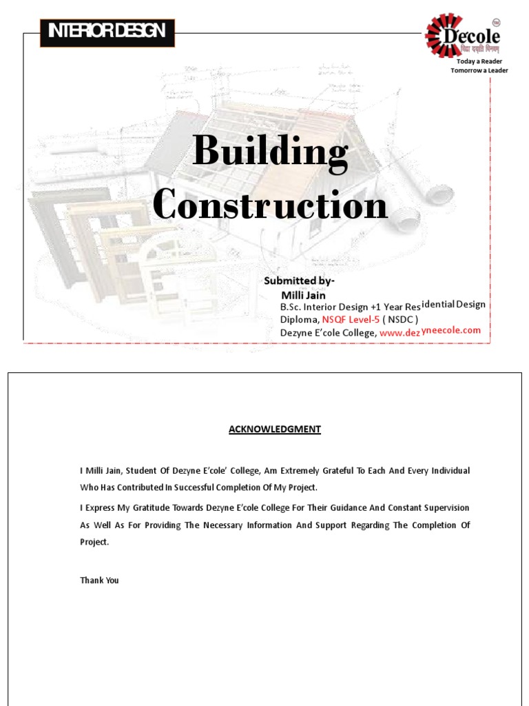 Building Construction: Interiordesign | PDF | Stairs | Architectural Design