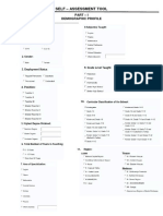 Self - Assessment Tool: - I Demographic Profile