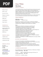 Mechanic CV Template PDF