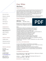 Mechanic CV Template PDF