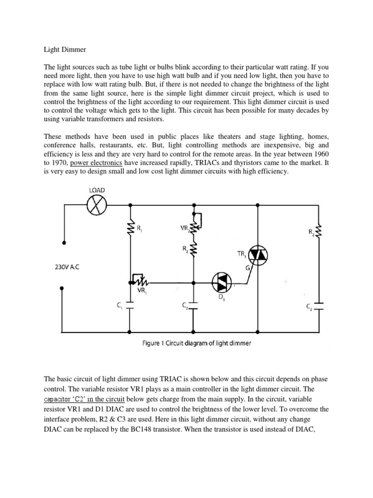 Understanding Light Dimmer Circuits How TRIACs and Phase Control Provide Adjustable Lighting