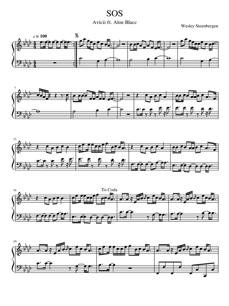Avicii's "SOS" Lyrics and Chords | PDF