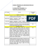 Susunan Kegiatan Masa Pengenalan Lingkungan Sekolah