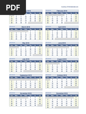 2018 Calendar One Page