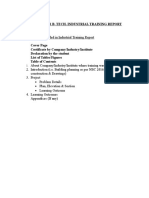 Industrial Training - Report - Format