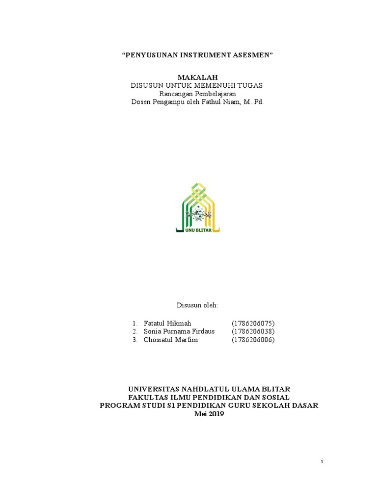 Panduan Penyusunan Instrumen Asesmen | PDF