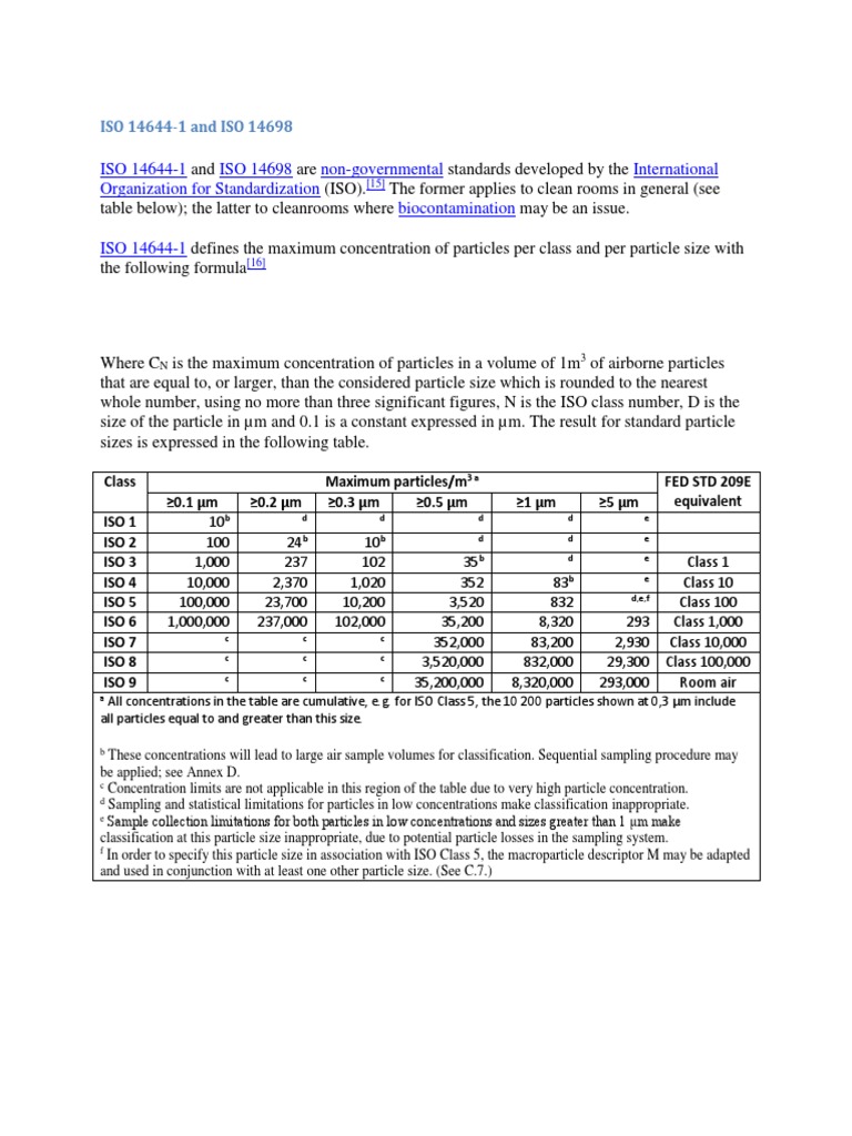 ISO 14644-1 Cleanroom Standards Overview | PDF | Teaching Mathematics ...