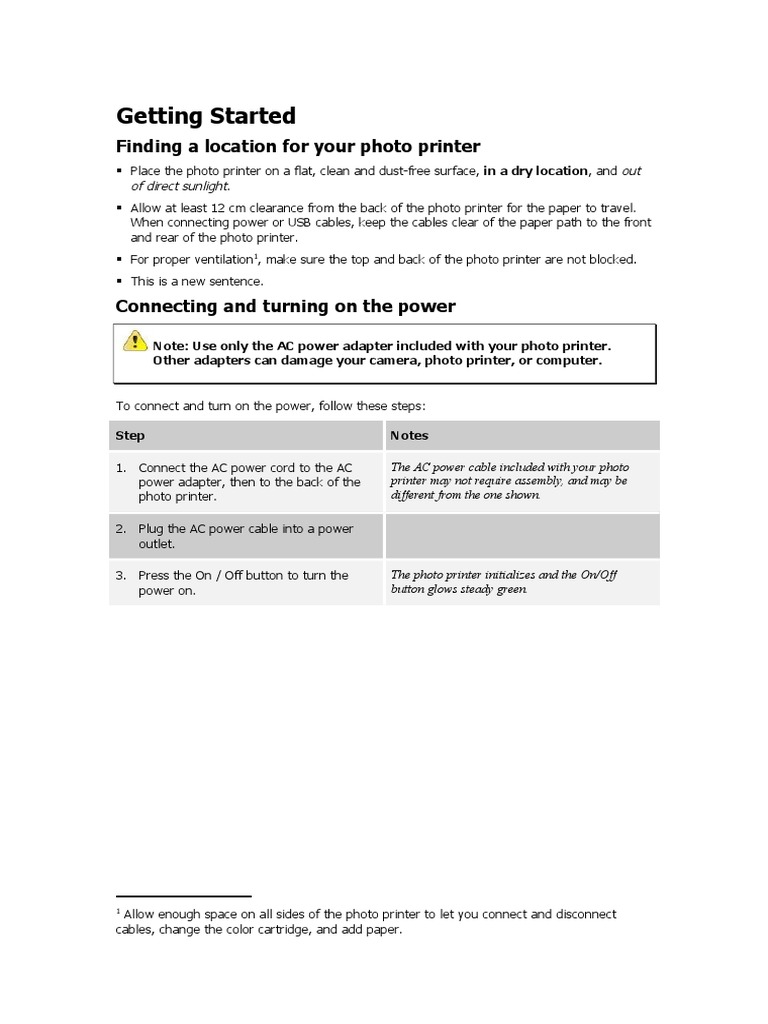 Photo Printer Setup Guide | PDF | Computers