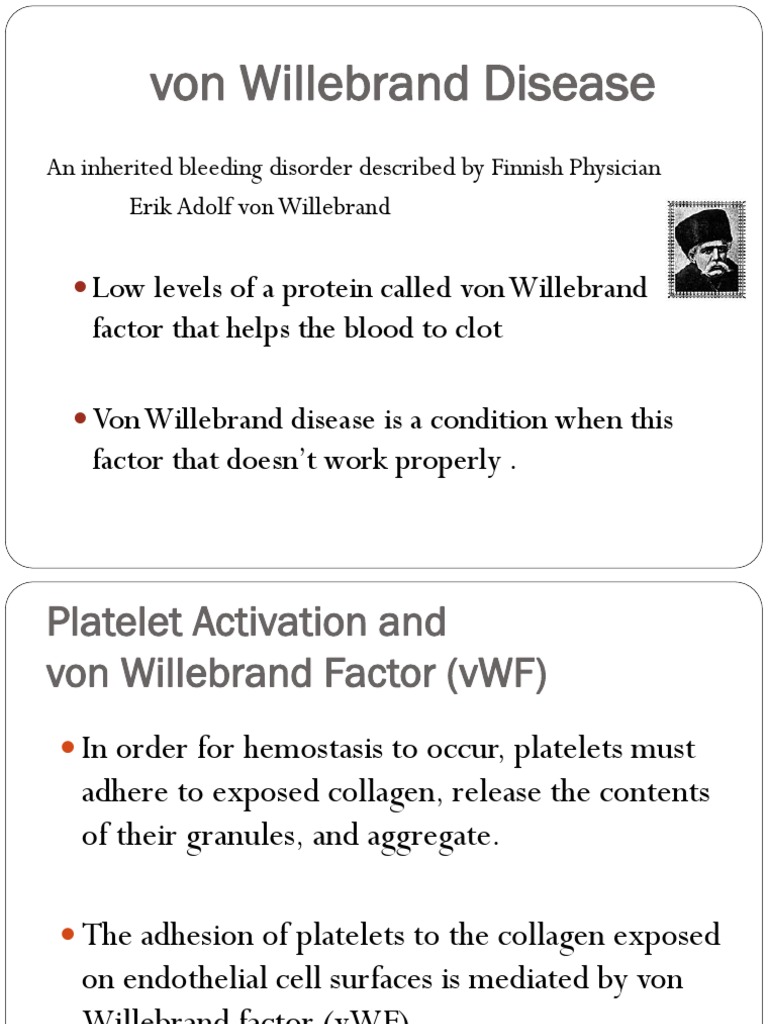 Von Willebrand Disease | PDF | Coagulation | Platelet