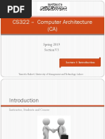 CS322 - Computer Architecture (CA) : Spring 2019 Section V3