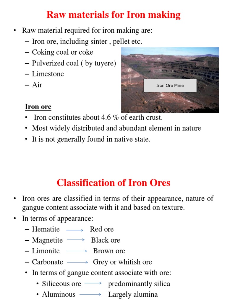 1.2 Raw Materials and Its Preparation For Iron Making | PDF | Iron 