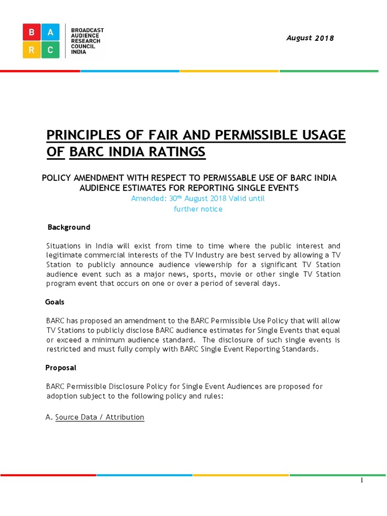 BARC India Guidelines For Single Event Reporting (Amended) - August ...