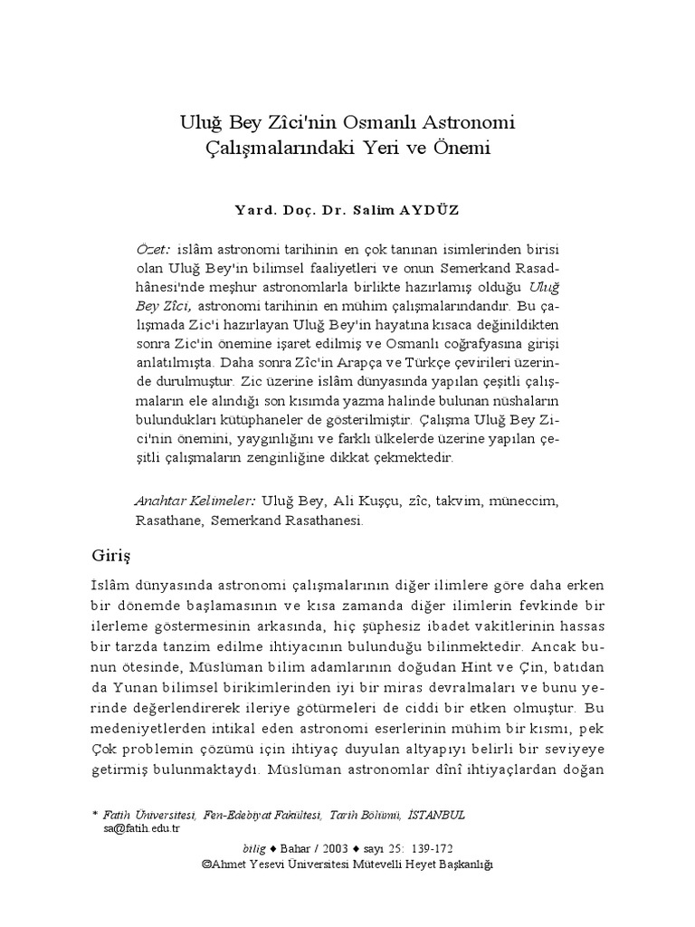 16 Yuzyil Osmanli Ilminin En Seckin Temsilcisi Takiyuddin Er Rasid
