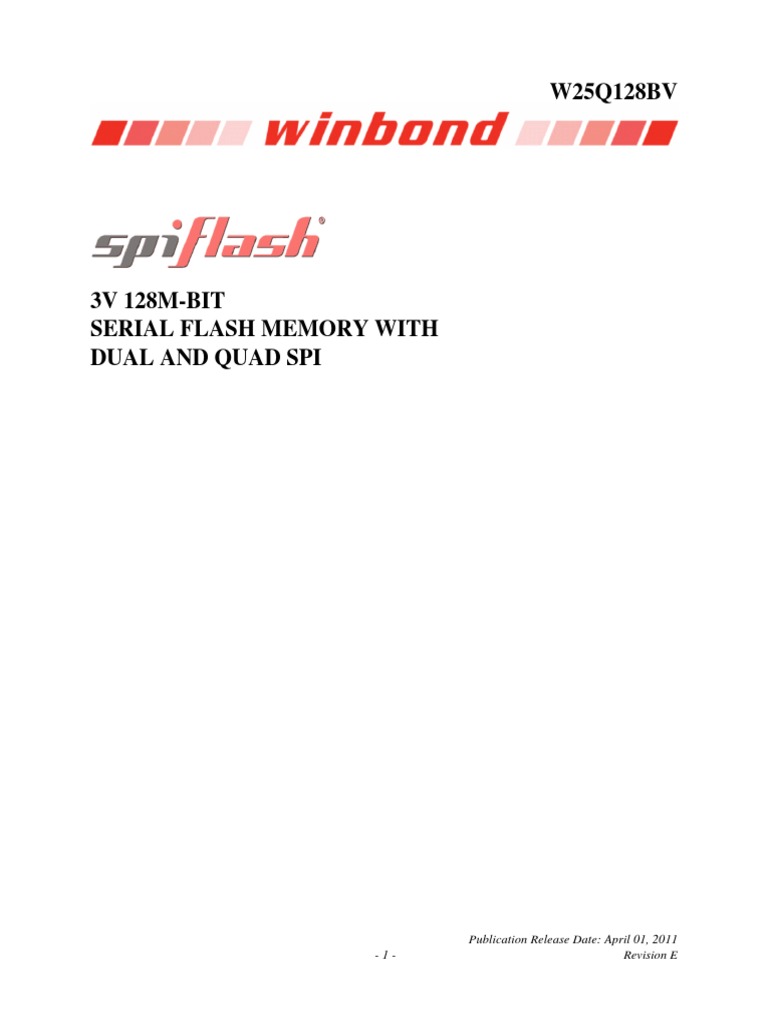 W25Q128BV Serial Flash Memory Datasheet | PDF | Flash Memory | Input/Output