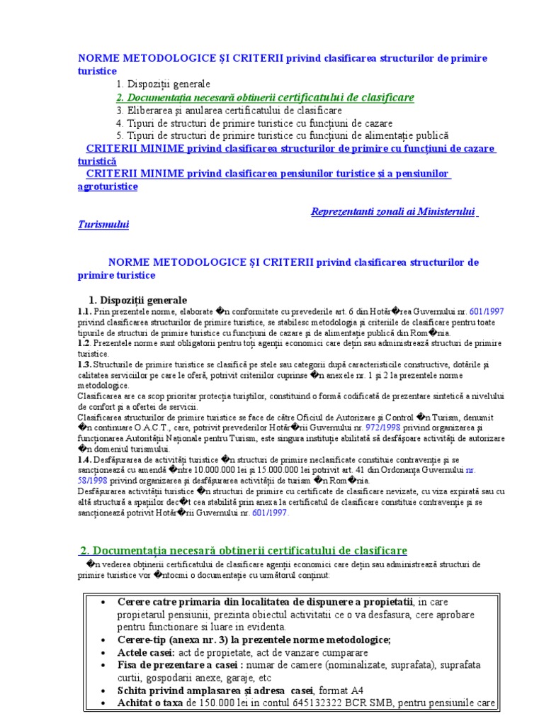 Hoteluri - Criterii de Clasificare Tipuri | PDF