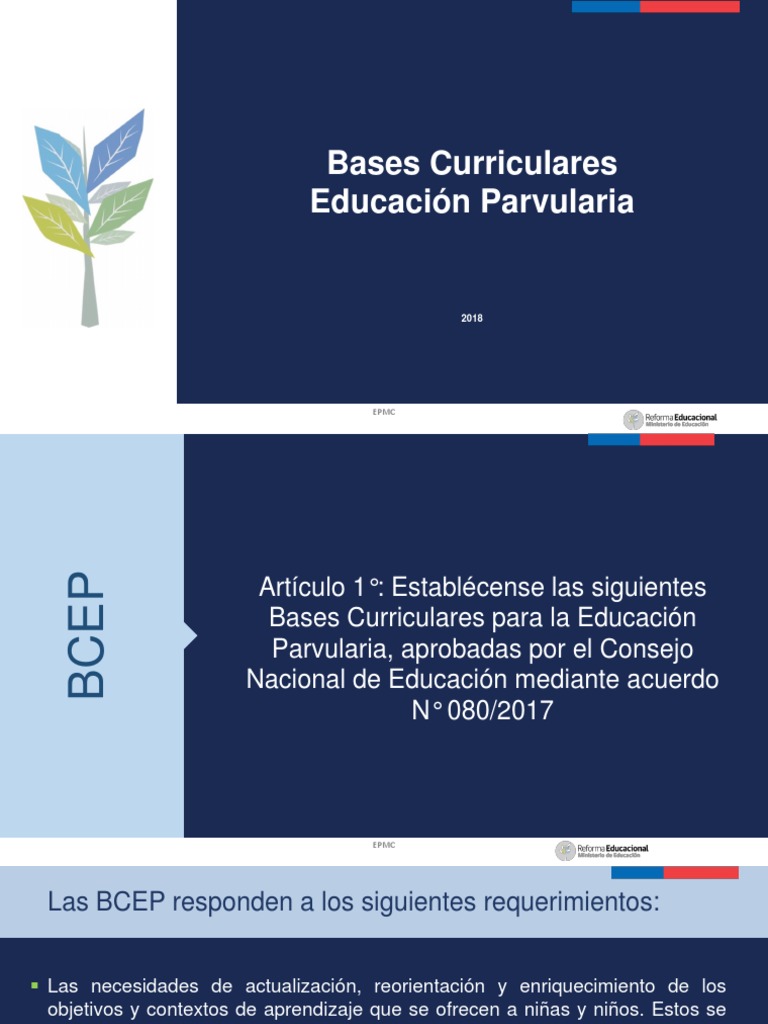 Bases Curriculares Educación Parvularia 2018 | PDF | Educación de la ...