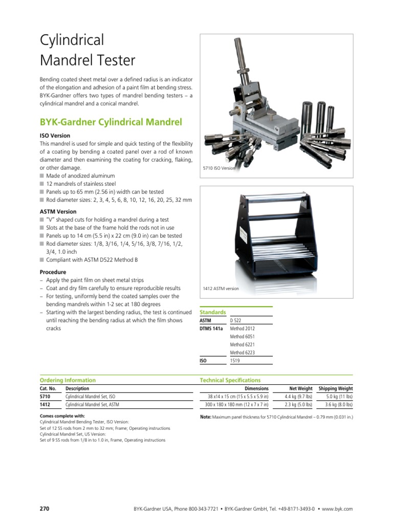Cylindrical Mandrel Tester Overview | PDF | Sheet Metal | Building ...