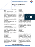 Simulado Concurso Professor Sobre Behaviorismo