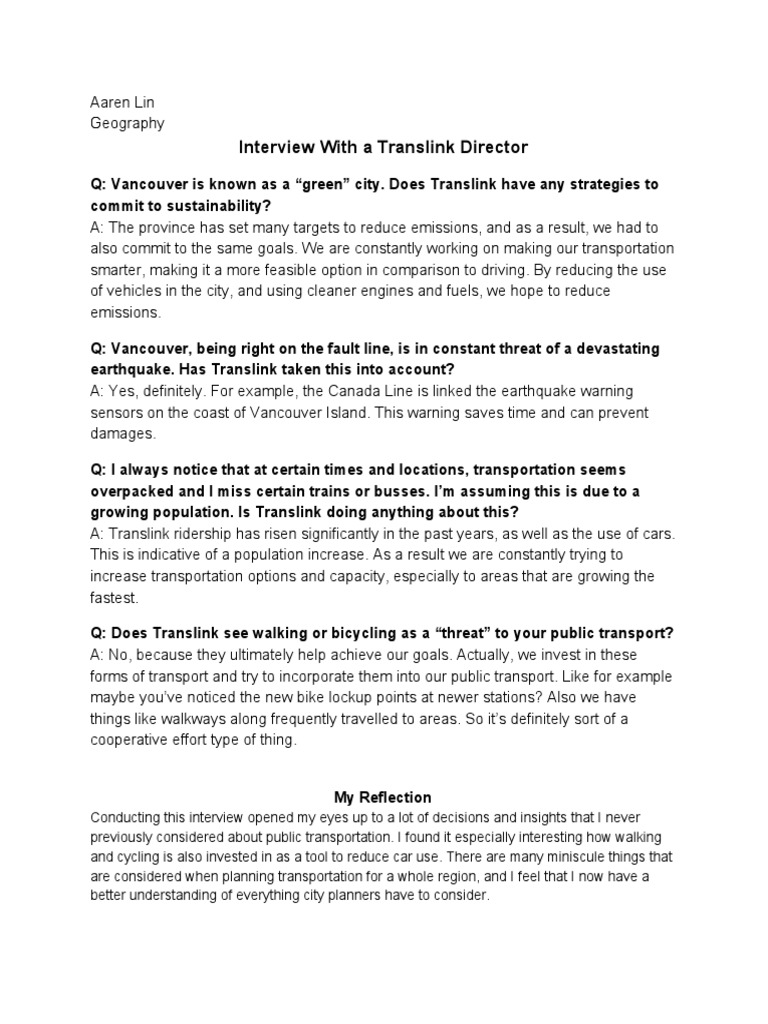 Translink's Sustainable Transport Strategies | PDF