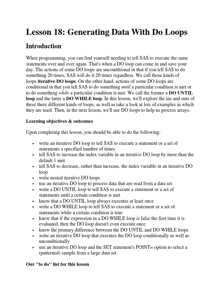 Mastering SAS Do Loops in Programming | PDF | Certificate Of Deposit ...
