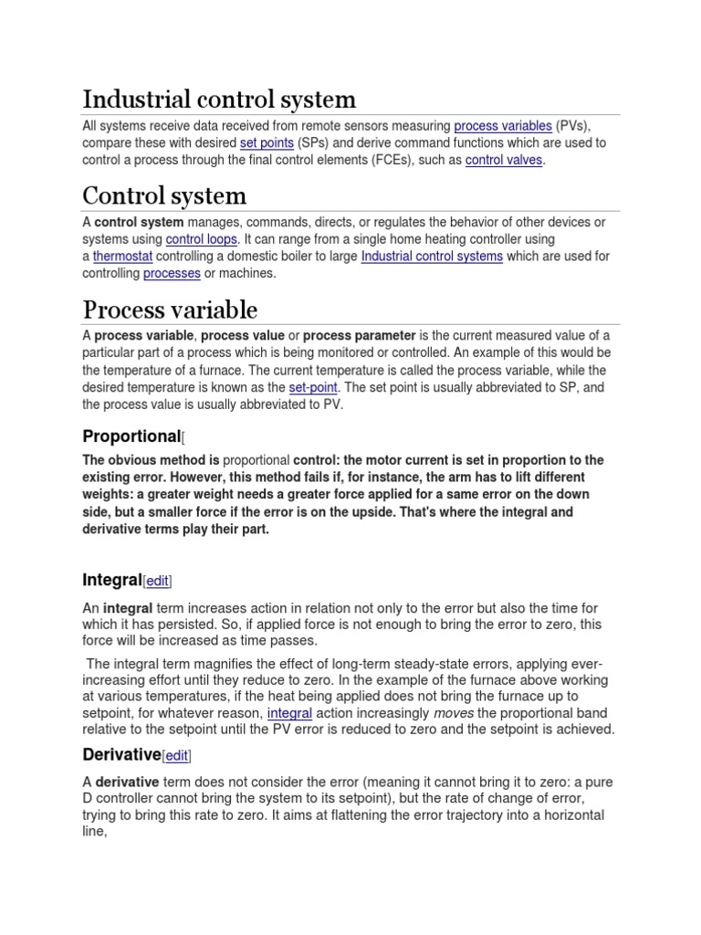 Industrial Control System | Download Free PDF | Control System | Chemistry