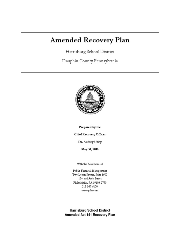 Harrisburg SD Amended Recovery Plan, See Page 22 PDF Government