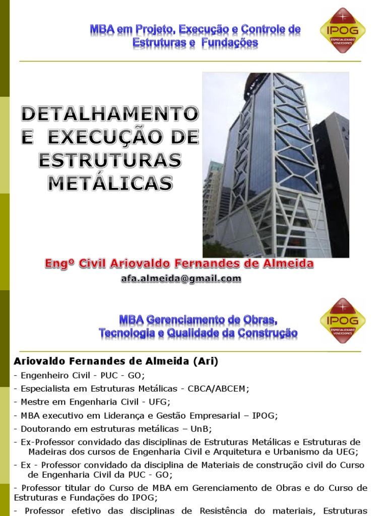 Notas de aula - Execução de Estruturas Metálicas | PDF | Drywall | Corrosão