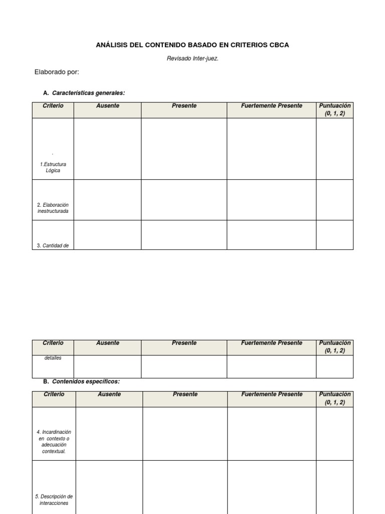 Análisis CBCA: Evaluación de Contenido | PDF | Motivación | Motivacional