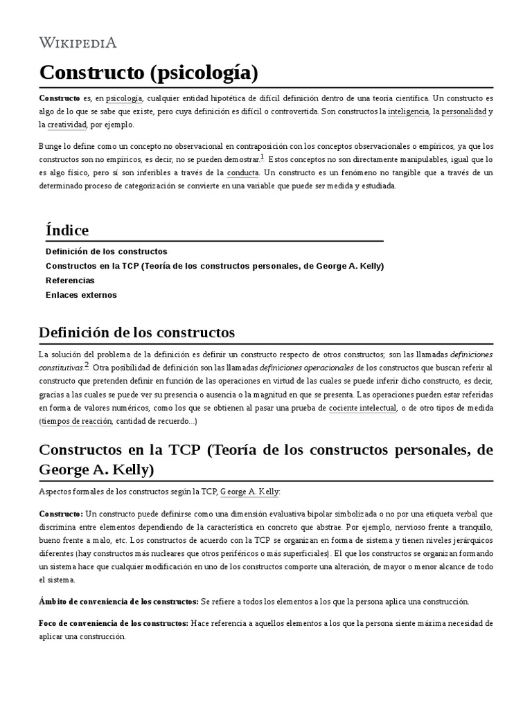 Constructo (Psicología) | PDF | Metodología | Epistemología