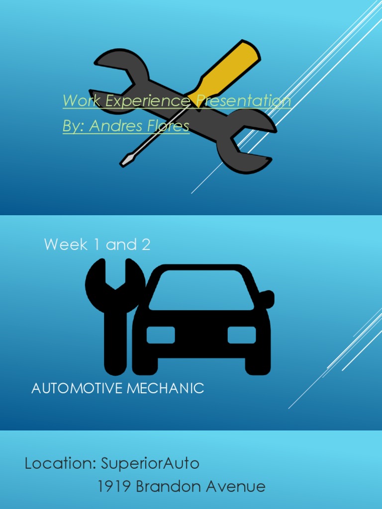 Automotive Mechanic Work Experience Report | PDF