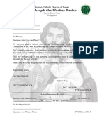 ST Joseph The Worker Parish Letter For YOUTH ENCOUNTER