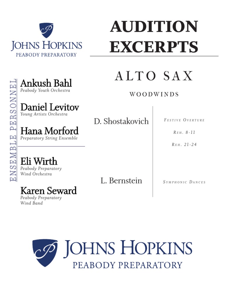 Audition Excerpts: Alto Sax | PDF