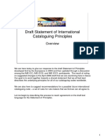 Draft Statement of International of Cataloguing Principles