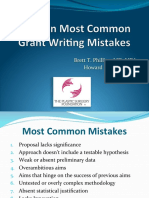 Top Ten Grant Writing Mistakes