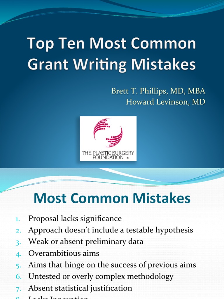 Common Grant Proposal Mistakes | PDF | Statistics | Science