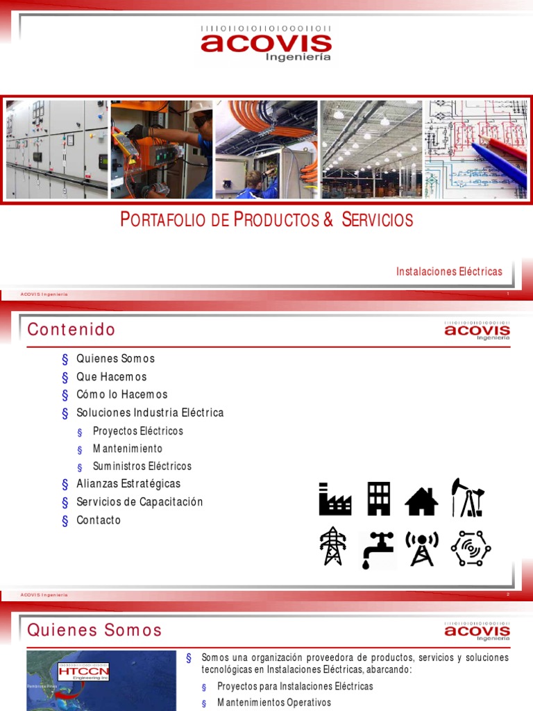 Soluciones Eléctricas de ACOVIS Ingeniería | PDF | Automatización |  Ingeniería, image size:768x1024