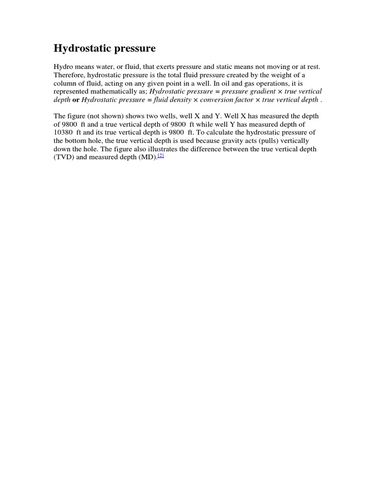 Hydrostatic Pressure Pdf Teaching Methods Materials Science