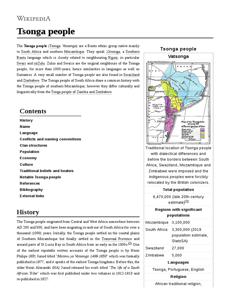 Tsonga People: History and Culture | PDF | Bantu