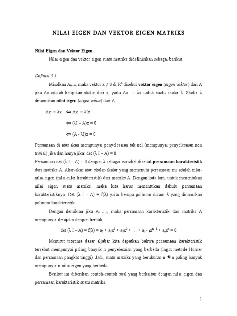Nilai Eigen | PDF